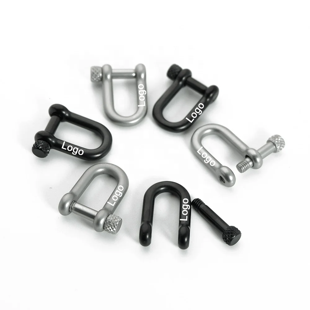 VEROMCA 8.5mm High Quality Mini Skater U Shape Stainless Steel Jewelry Finding D Shaped Shackle Screw Clasp