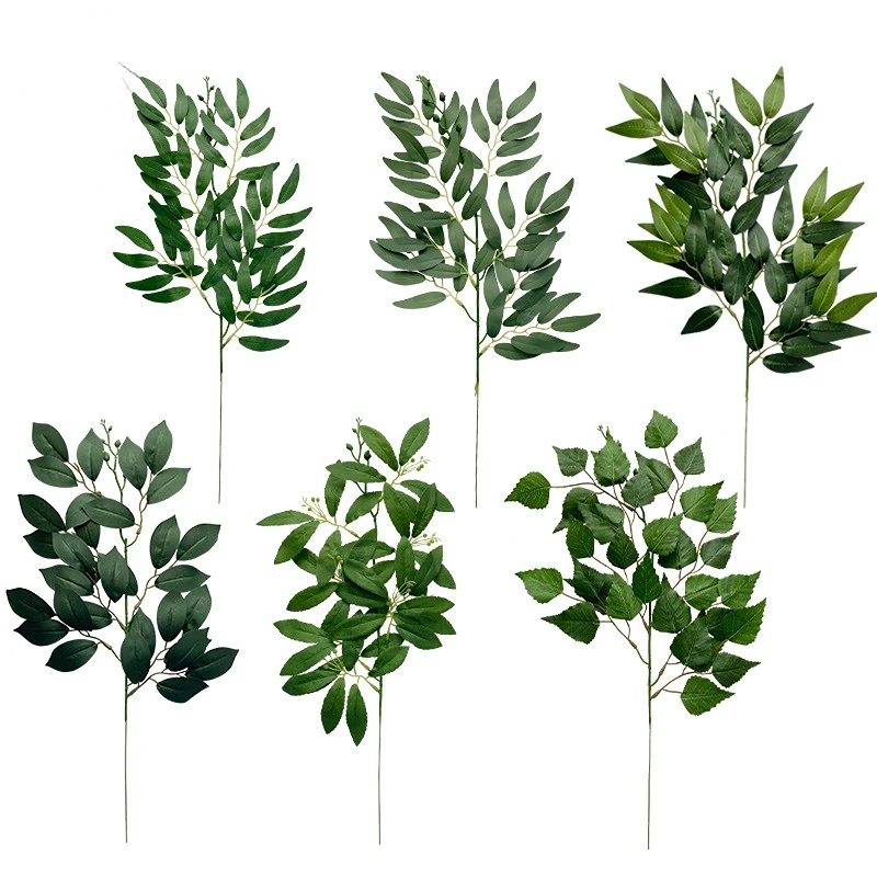 Artificial Willow Leaves with Artificial Flower Arrangement GreenPlant Leaves Decoration Single Simulated Willow Leaves