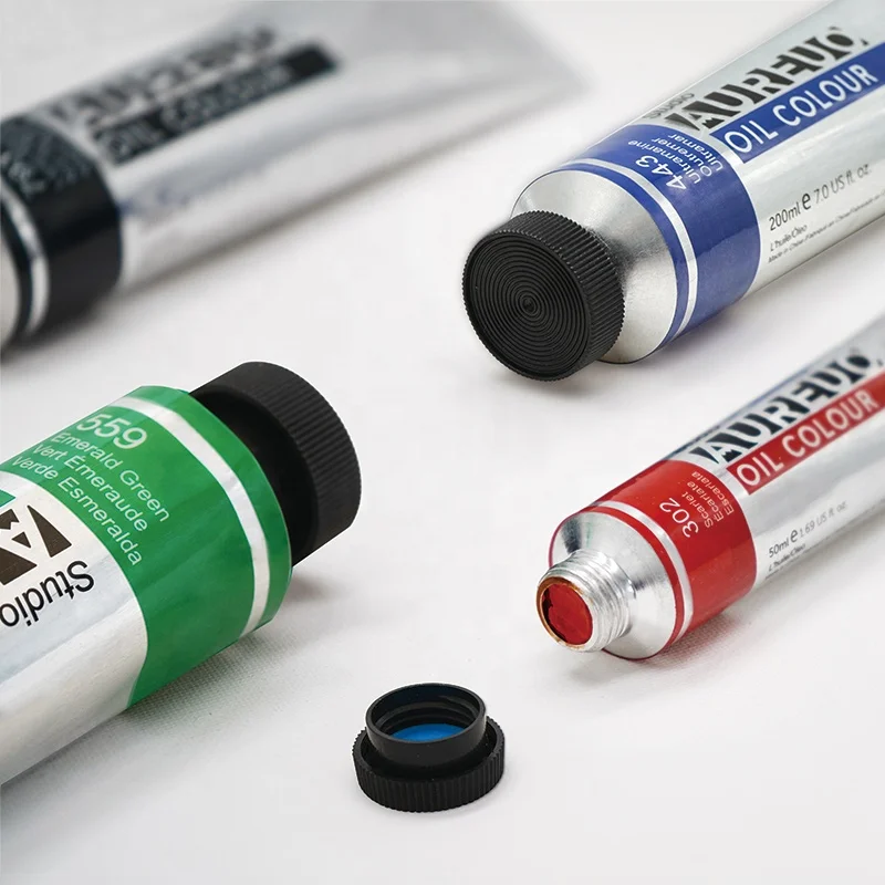AUREUO Factory Price Aluminum Tube Small Artist 200ml Oil Paints Colors For Arts
