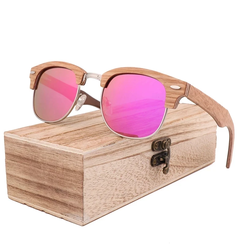 Laminated ebony zebra walnut Metal wooden bamboo sunglasses 2022 Ti-fly sunglasses custom brand
