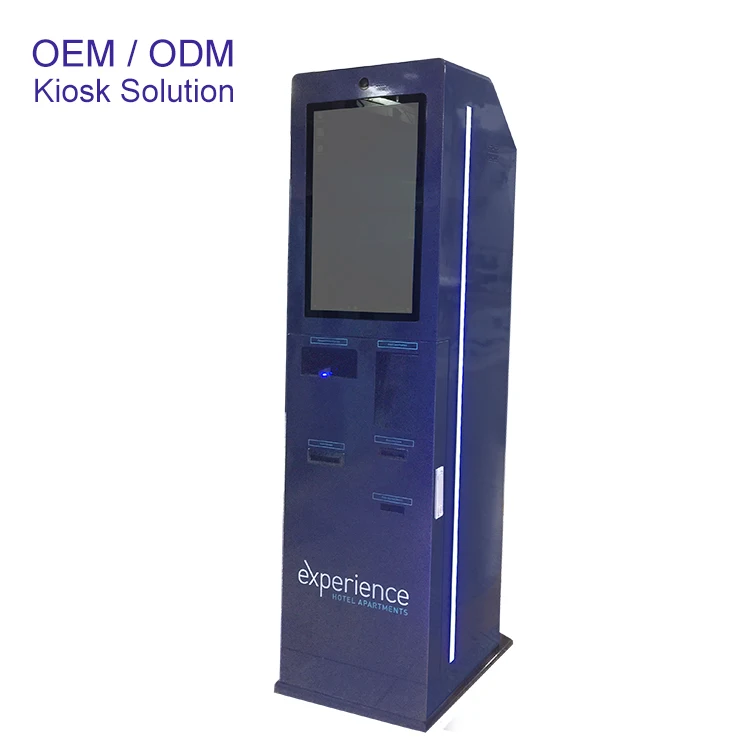 23.6 Inch Check in Hotel  Kiosk  RFID Room Card  Dispenser ID Passport  PAX  Payment Terminal Kiosk