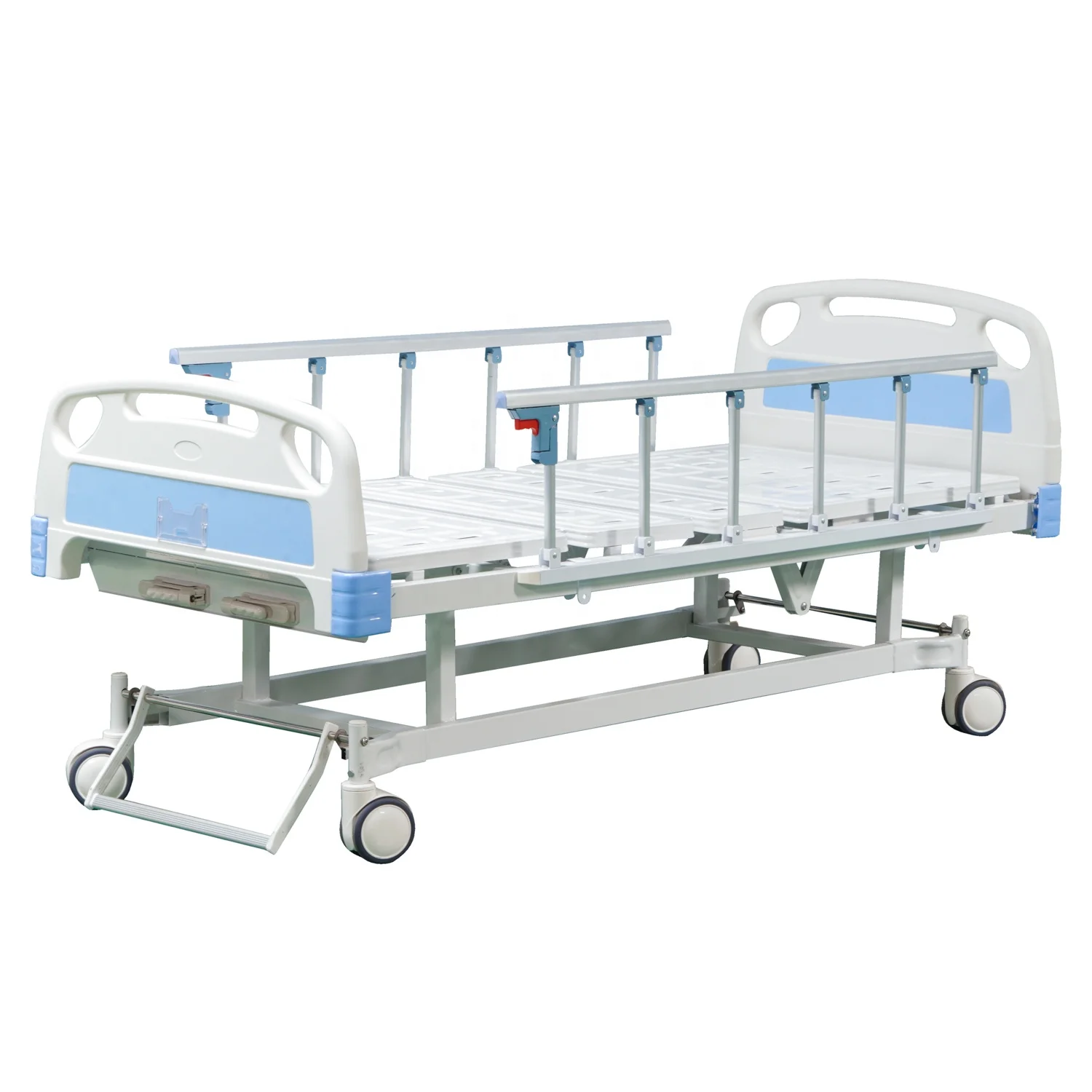 Two-Function Hospital Bed with Manual Crank System Metal Patient Bed by Hospital Furniture Manufacture for Sale
