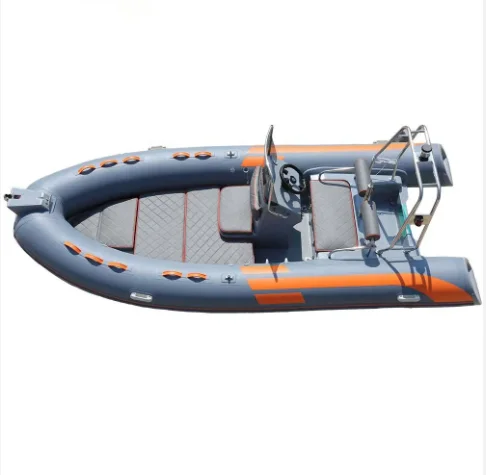 Gray 16ft Rib480 Semi-Rigid Fiberglass Hull Orca Hypalon/PVC Inflatable Fishing Boat For Sale