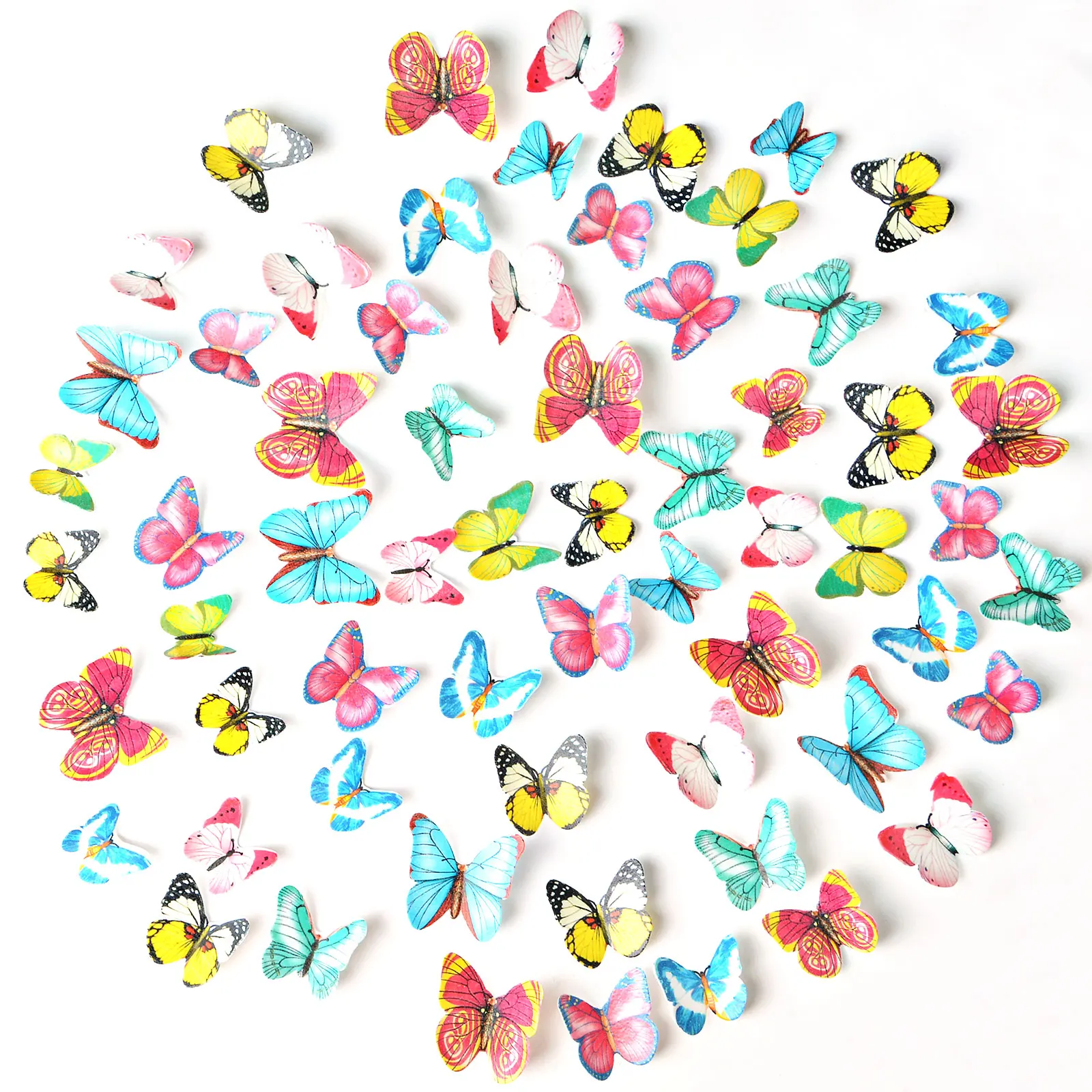 Edible Butterfly Wafer Paper Cake Toppers Rice Paper Edible Butterfly Happy Birthday Food Cupcake Decorations