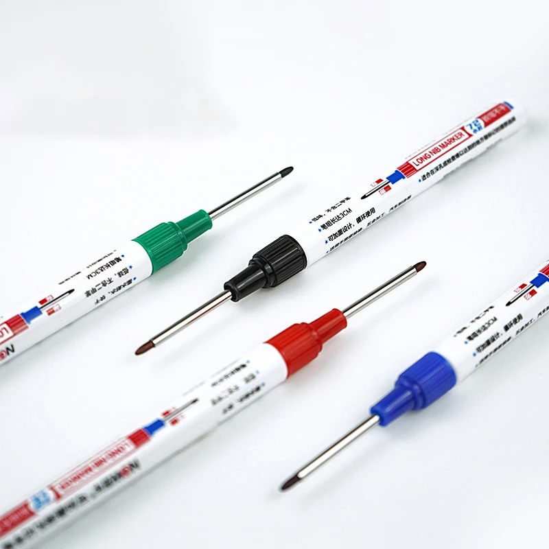 Refillable Long Nose Reach Deep Permanent Marker For Building Glass Plastic Wooden Mark 0.7mm Tips