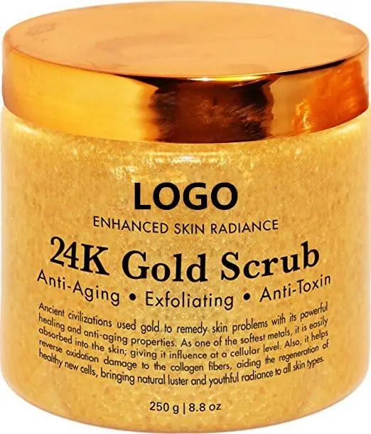 100ml Cosmetics Factory OEM Best 24K Gold Face Exfoliating Anti Aging Body Scrub