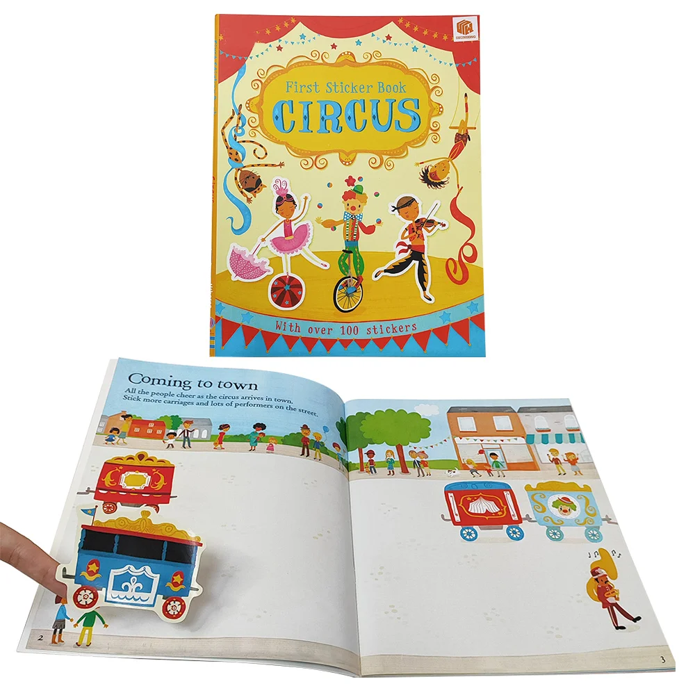 Custom Full Color Sticker Book Printing Services Kids Learning Toys Handmade Reusable Sticker Book For Kids