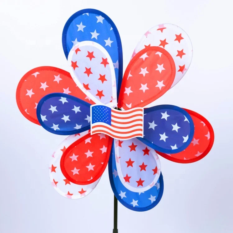 American  Flag Wind Spinner kids toys Independence Day decorations
