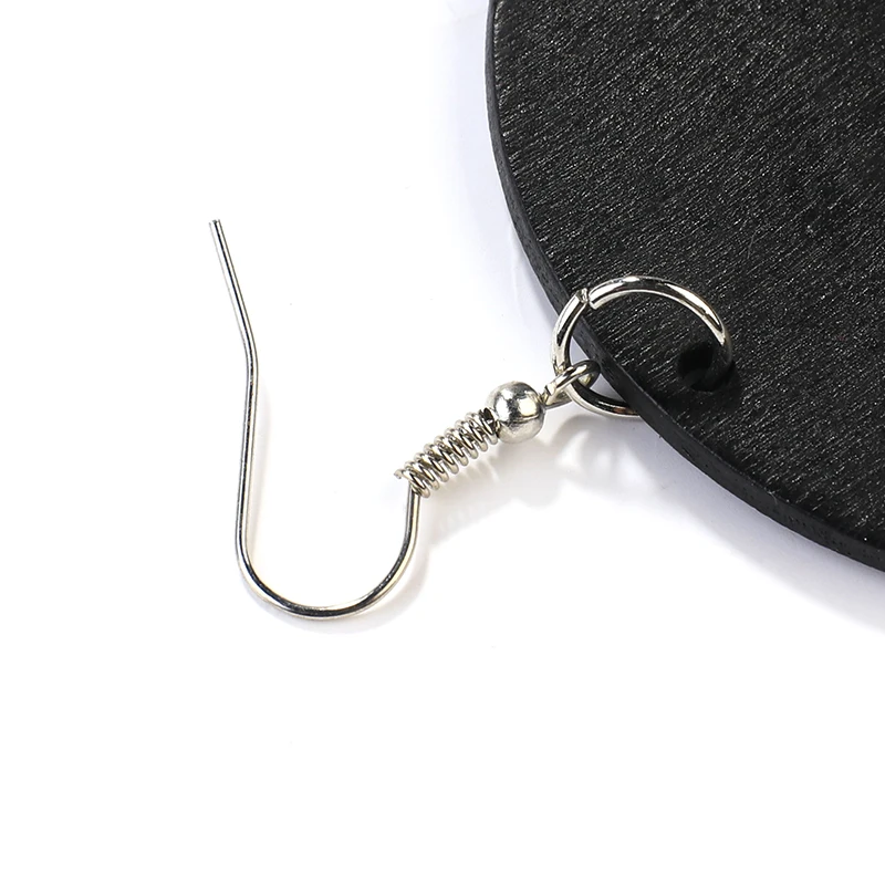 Wholesale Vintage Painted Statement Round African Ethnic Fashion Jewelry Drop Earrings Africa Wooden for Women Wood Jewelry Mix