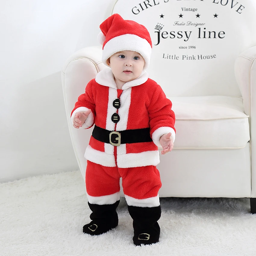 TONWHAR Christmas Gift Santa Claus Onesie Jumpsuit Boys Girls Romper kids halloween costume