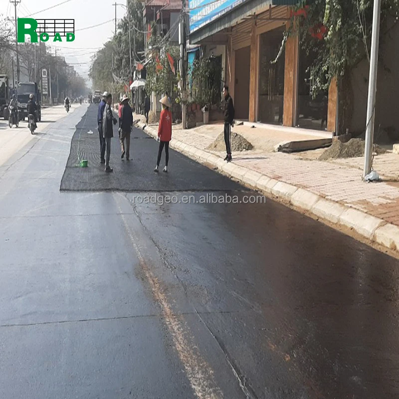 40kn 50kn 60kn Bitumen-Coated Glass Fiber Geogrid Asphalt Road Fiberglass Geogrids