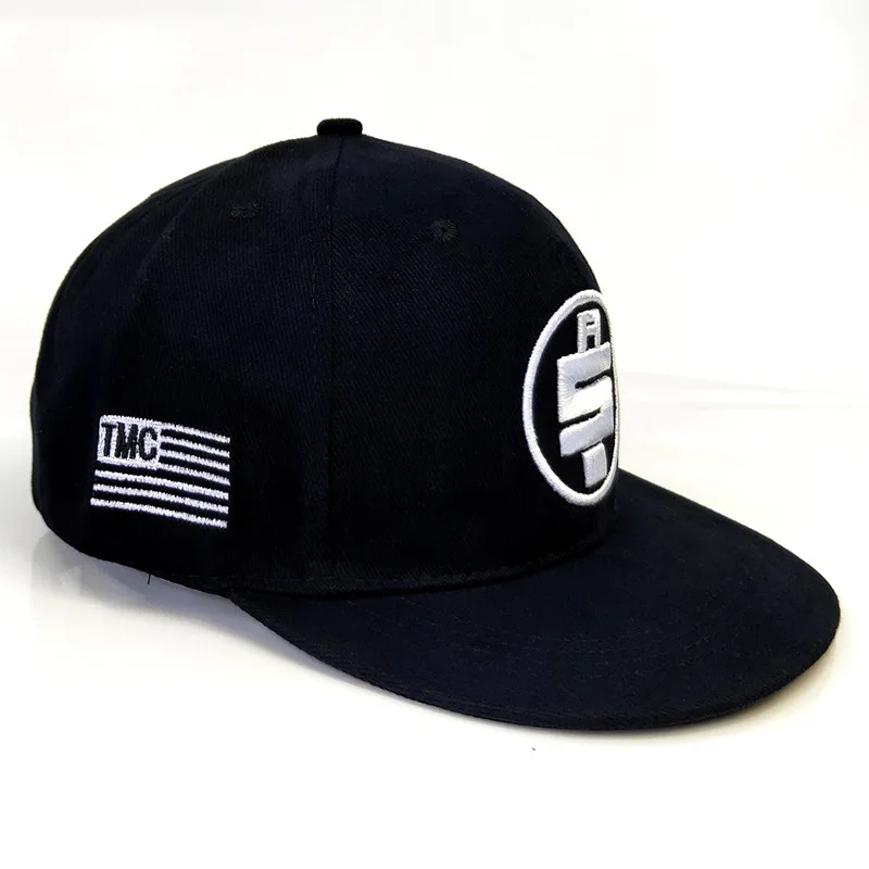 Adjustable Flat Hip Hop Hats Plain 6 Panel Men Private Label Custom black Snapback Cap Hats