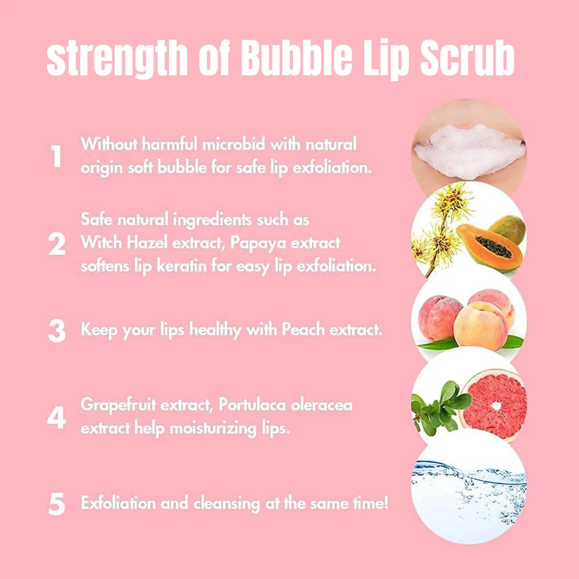Wholesale Lip Care Vegan Repairing Lightening Smoothing Pink Lip Cream Remove Dead Skin Bubble Exfoliating Lip Scrub