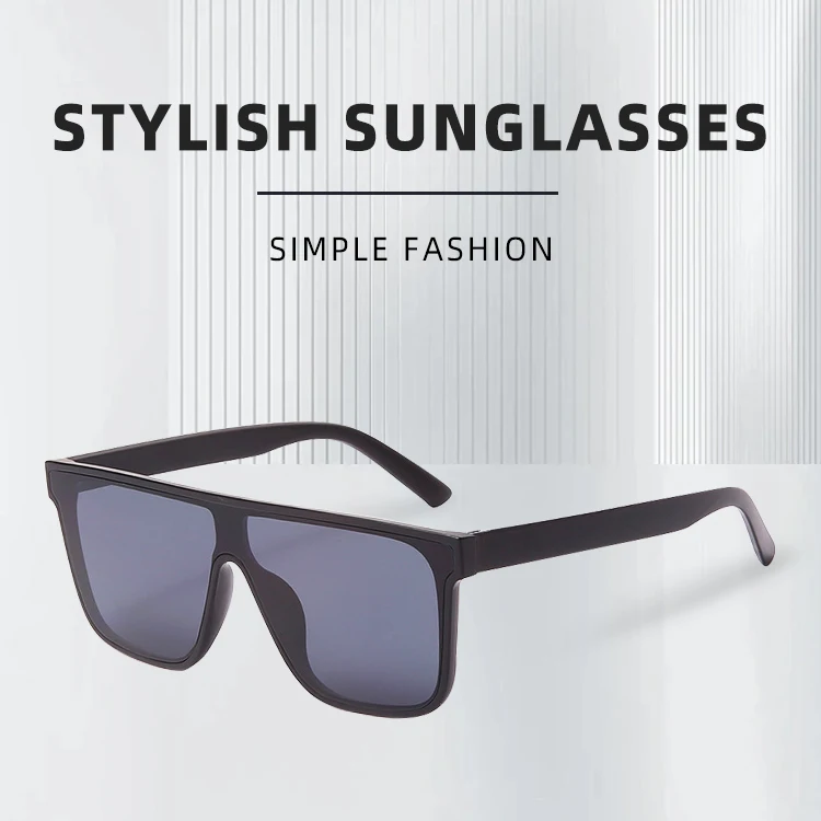New one-piece lenses large frame sunglasses for trendy men UV resistant fashion sports one-piece sunglasses