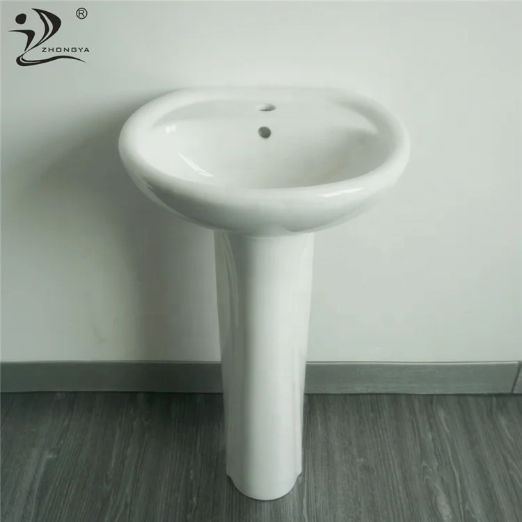 ZHONGYA Oem cheap siphonic two piece toilet commode pedestal basin bathroom porcelain toilet bowl set with sink