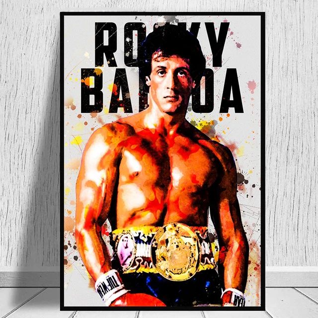
Watercolor Abstract Rocky Balboa Boxing Bodybuilding Canvas Painting Posters Prints Wall Art Motivational Picture for Home Decor 