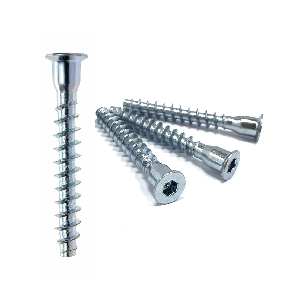 Galvanized carbon steel hex socket flat head Confirmat screw Furniture screws