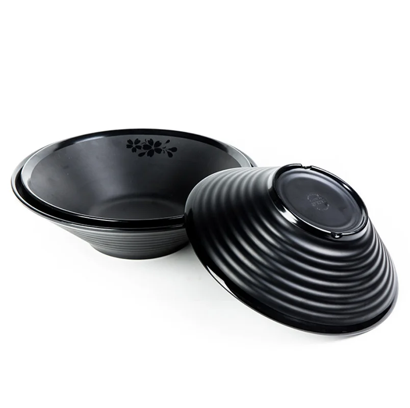 High quality restaurant black japanese melamine serving bowl