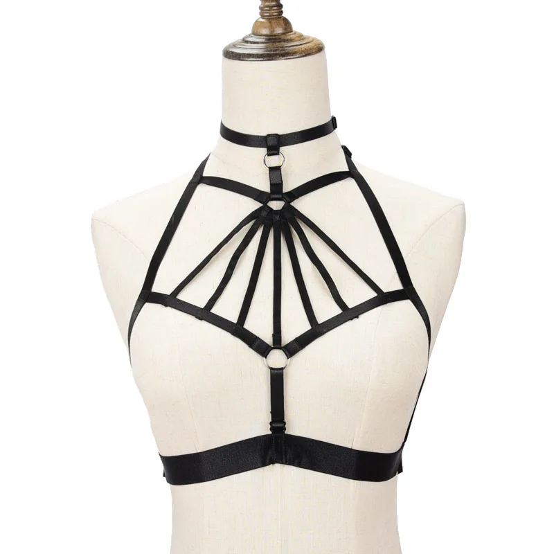 Quick Custom Label Elasticity Mesh Bondage Savage Wind Lingerie Body Harness