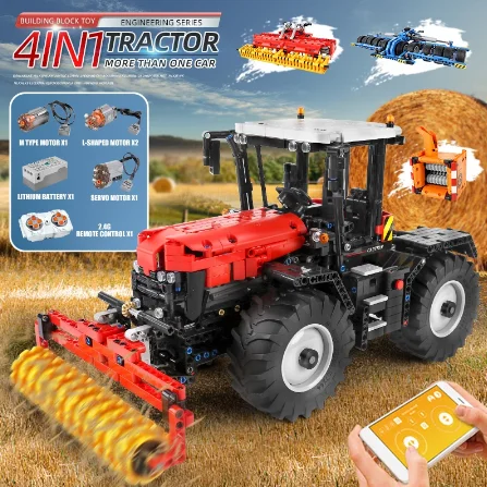 New Year gifts 17020 Engineering App garden buildings Tractor 4in1 Assembly Model metal   building materials terminal blocks Toy