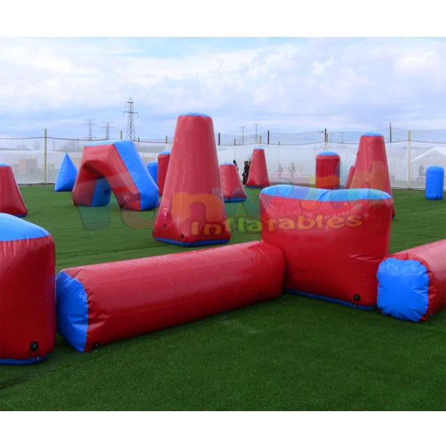 Commercial wholesale interactive carnival games adult playground equipment obstacle course inflatable paintball bunkers