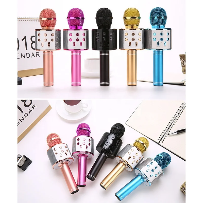 2020 Hot selling Mini Portable BT Karaoke Wireless Microphone With Speaker