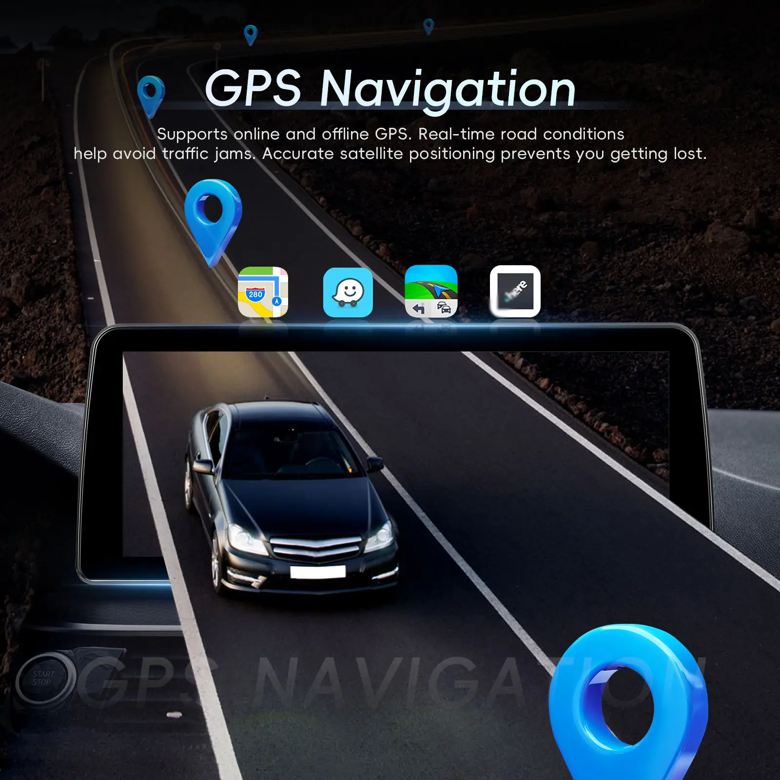 12.3 inch Wireless CarPlay Stereo Navigation For BMW X1 2016-2018 Upgrade Car Radio Android Auto