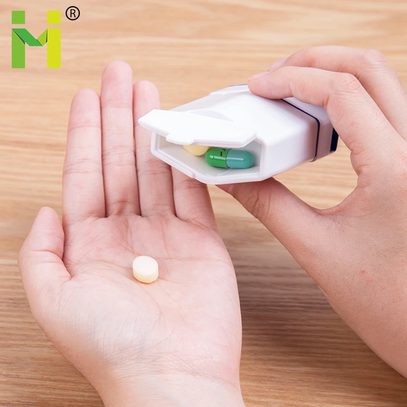 Pill Crusher & Cutter 3-in-1 Medicine Tablet Vitamin Grinder Splitter Organizer Storage Container Box