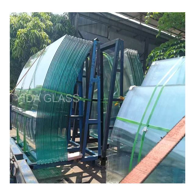 U shape bent Glass Curved Tempered  YIDA Glass balcony  balustrade handrail railing