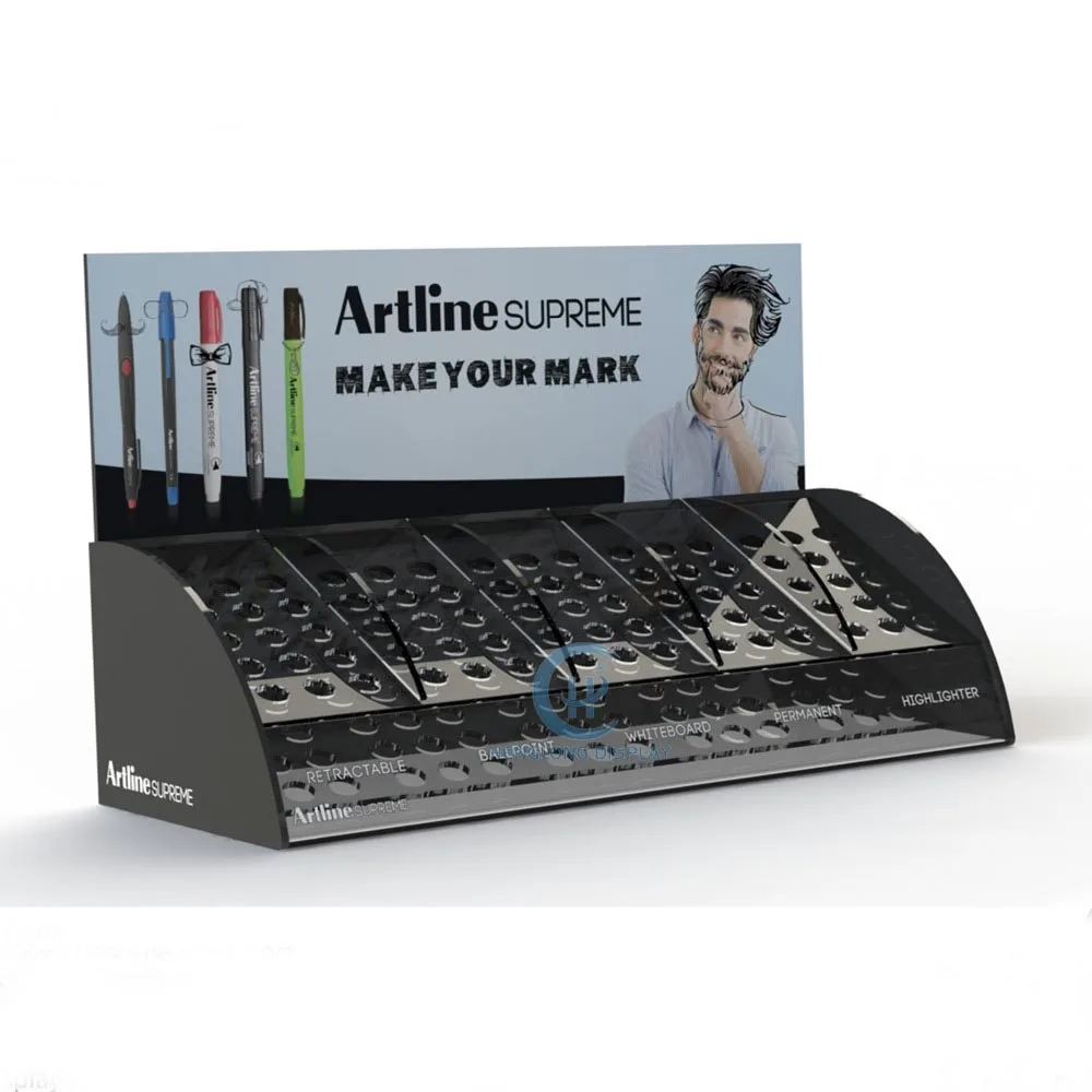 Customized factory acrylic pen display stand case acrylic pen organizer