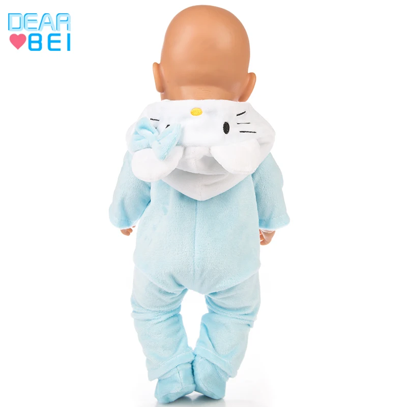 Cartoon Cat Onesies American Doll Clothes,Factory Direct Custom Doll Clothes,Mini Doll Clothes For 43cm Baby Doll