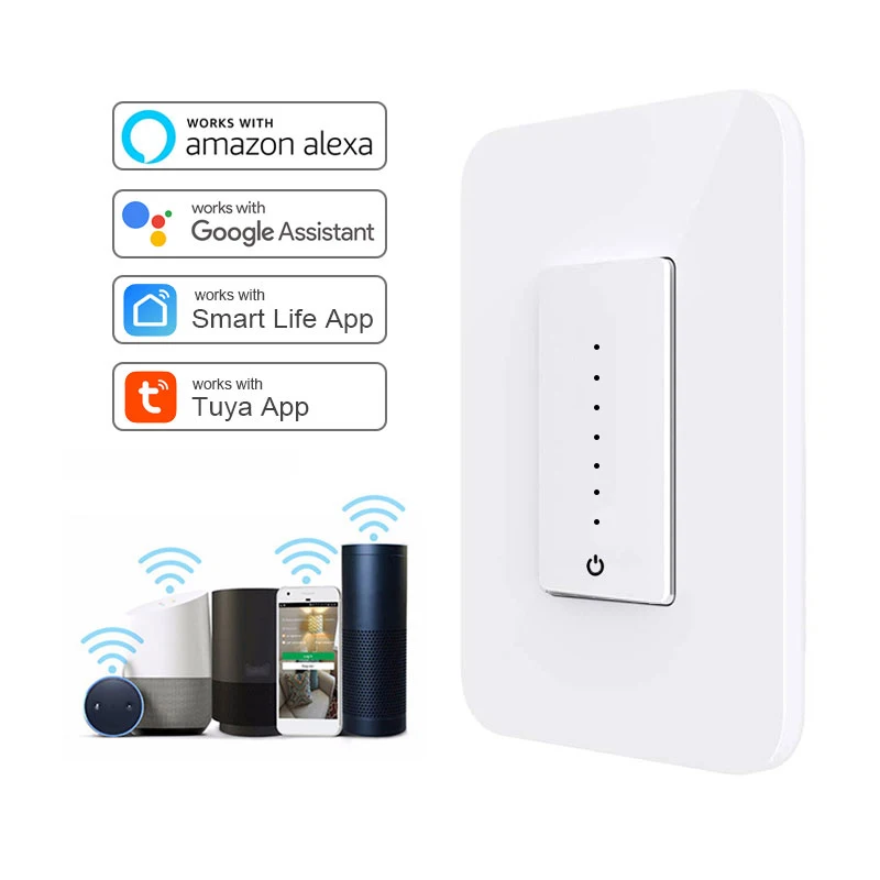 US UK standard amazon alexa google home wifi 110v led wall light smart dimmer switch usa