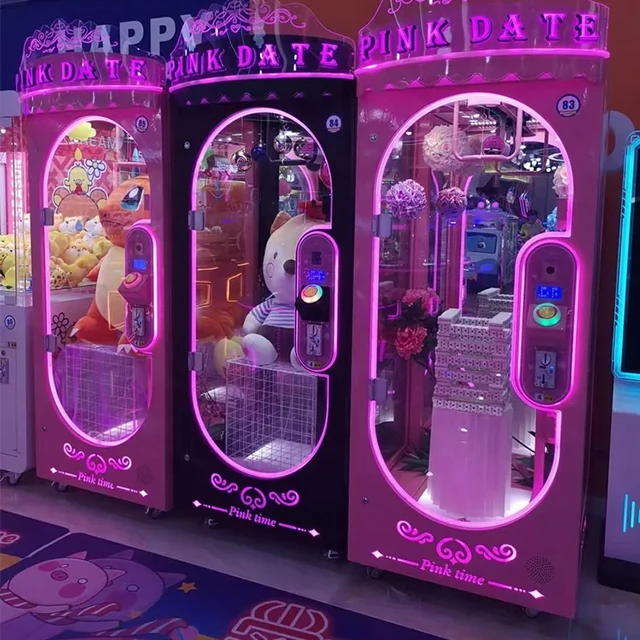 Neofuns Pink Date Coin Operated Games Barber Cut Ur Prize Cutting Game Scissors Gift Vending Machine For Sale