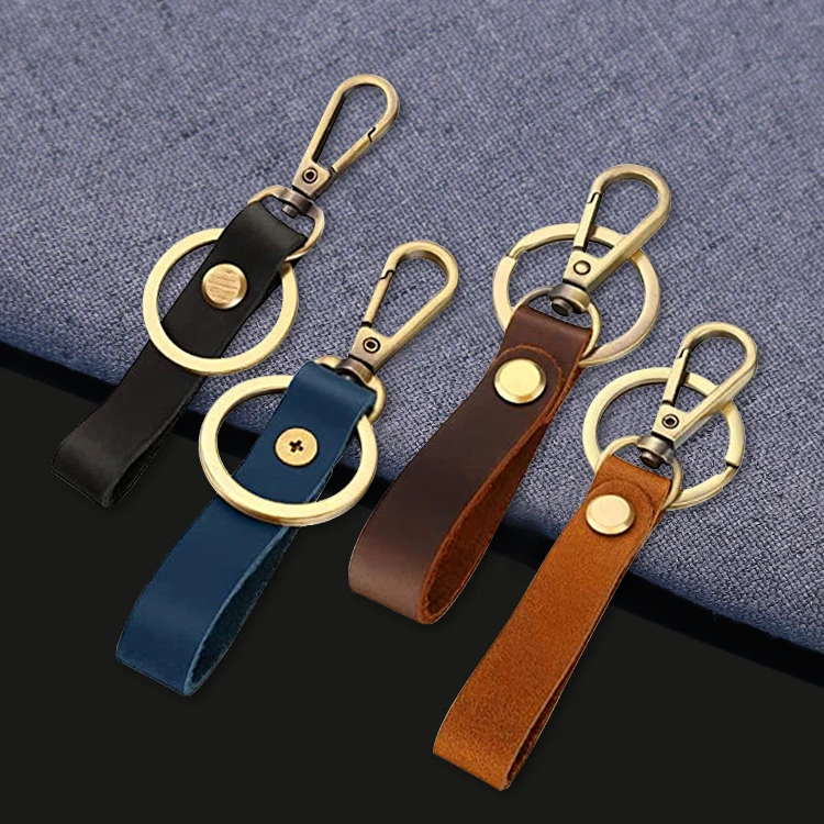 China Factory Wholesale Promotion Fashion Gift Embossed Keychain Custom Logo Leather Key chain