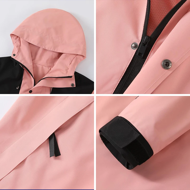 Custom Men Windbreaker Jacket With Hooded Crocheted Weaving Casual Style Winter Zipper Running Jackets Waterproof