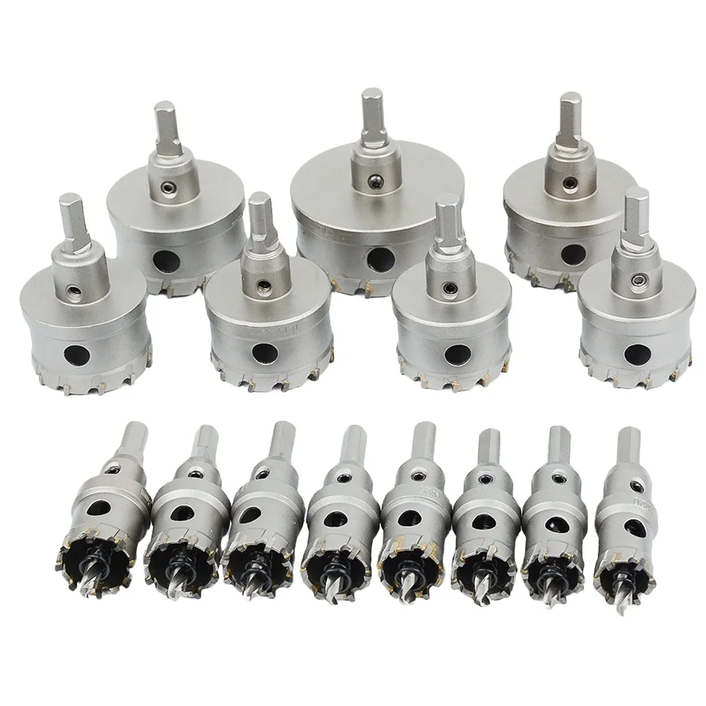 12-200mm TCT Hole Saw Drill Bits Alloy Carbide Cobalt Steel Hole Opener Metal Cutting For Stainless Steel Alloy Metal Drilling