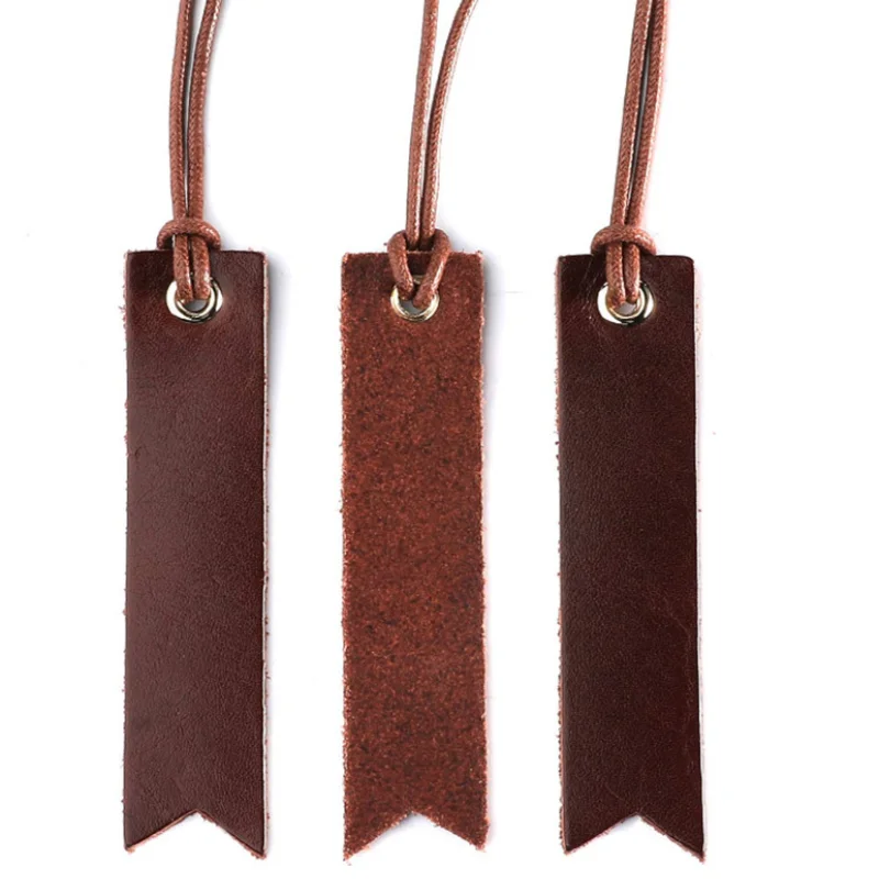 Korean Personalized  Creative Student Book Page Clip Genuine Leather  Bookmark Paper Clip