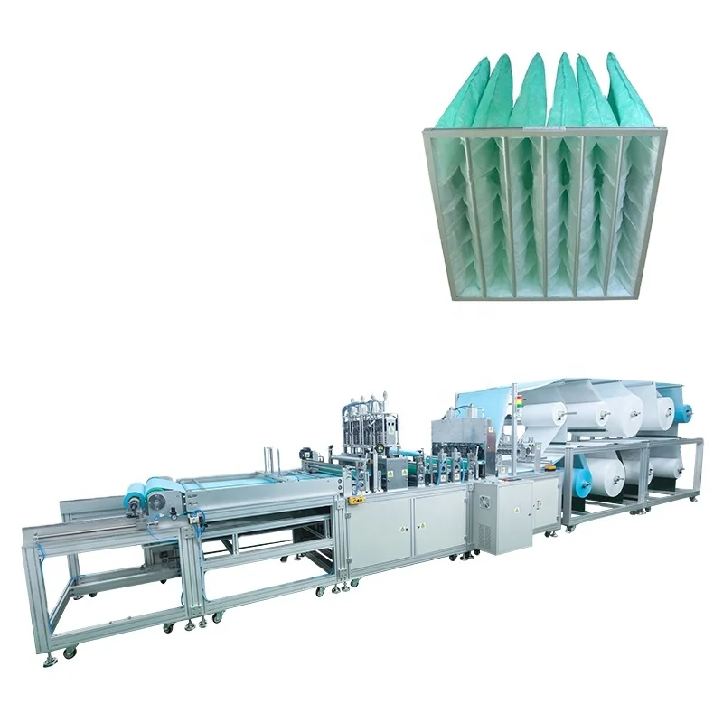 Full Automatic Synthetic Fiber Pocket Product Line AHU Bag Non Woven Primary Efficiency Air Filter Pocket Making Machine