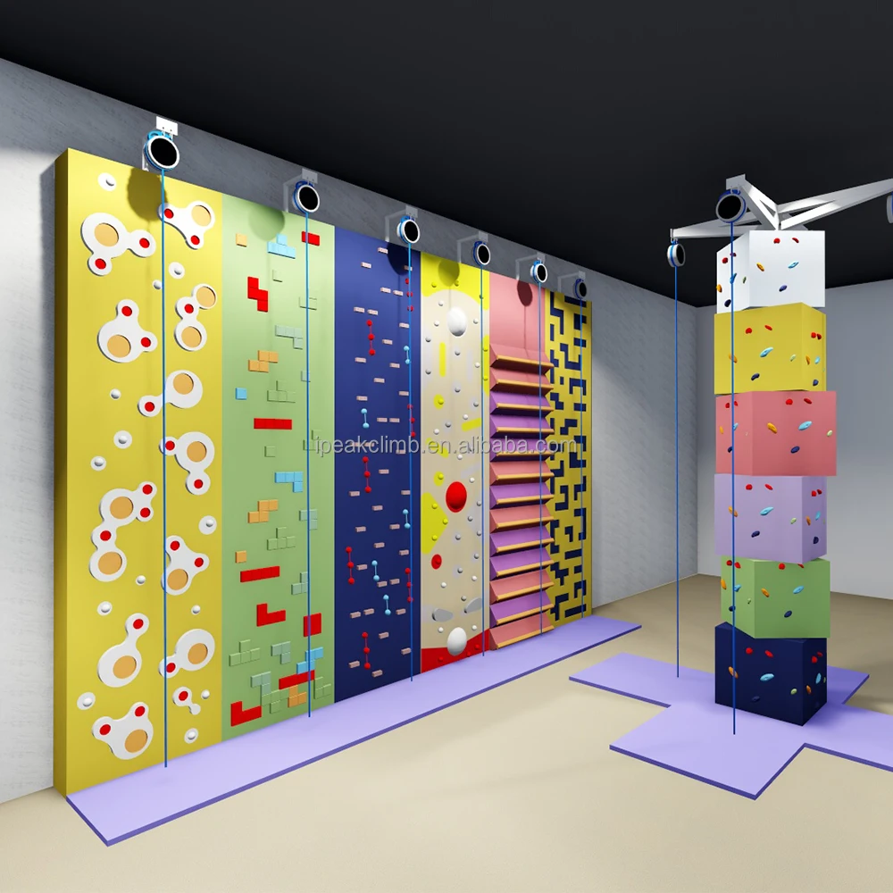 Лидер продаж, Высококачественная стена для скалолазания из стекловолокна для детей, для парков приключений, батутных парков и приключений на открытом воздухе