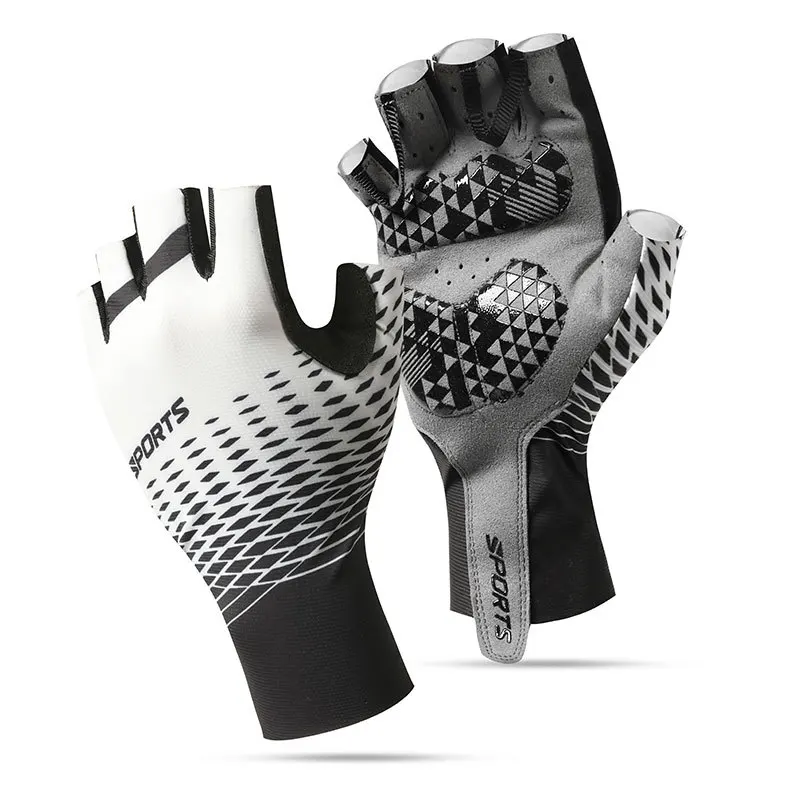 Hot Sale Unisex Sport Non-slip Sunscreen Breathable Cycling Outdoor Fishing Half Finger Cycling Gloves