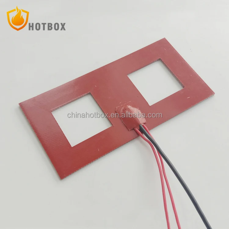 Customized 12VDC 24VDC Flat Plate silicone heater with thermistor with thermal cut off