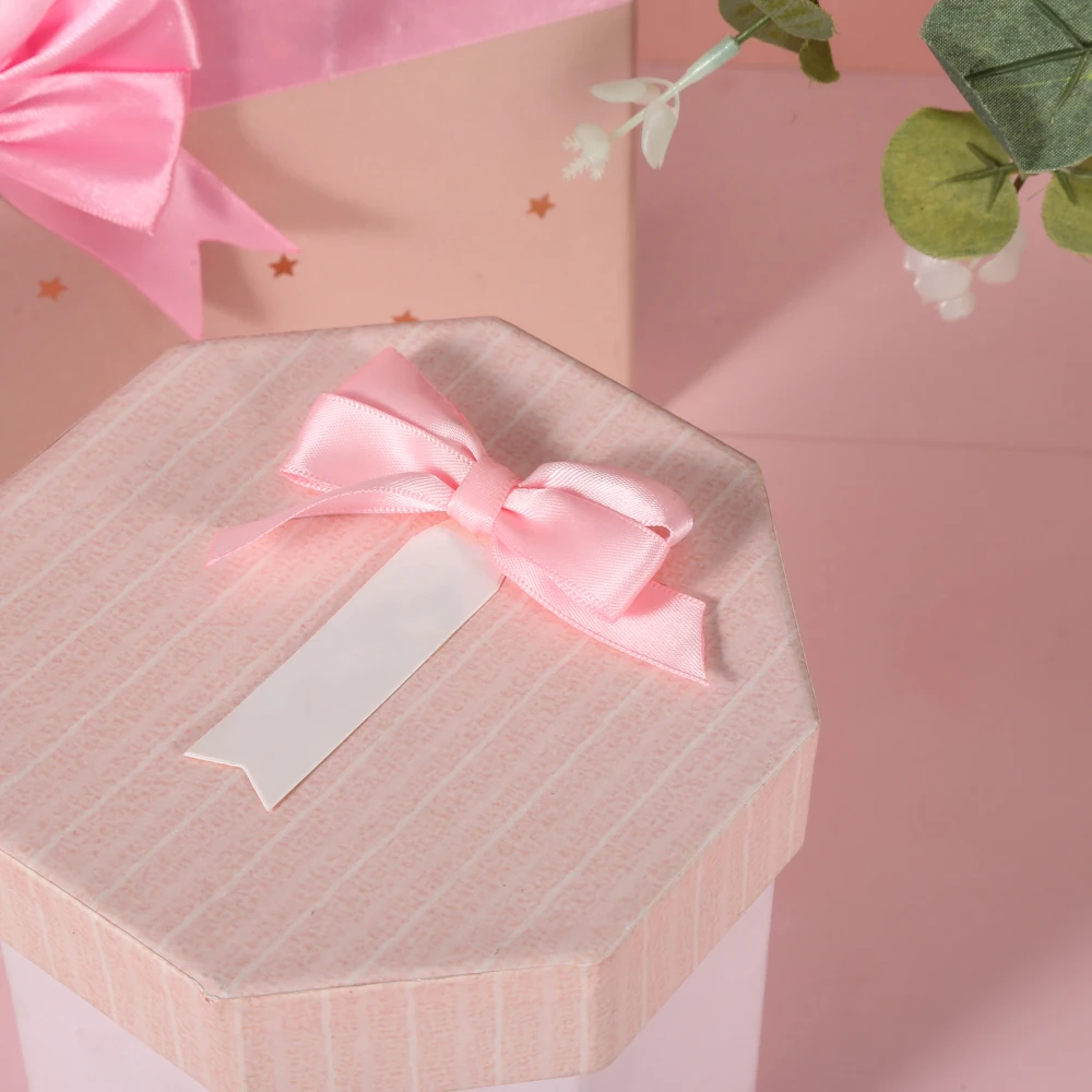 Factory Ribbon Bows Wholesale printed Customized Pretied Premade Red Black Satin Ribbon Bows for gift packing