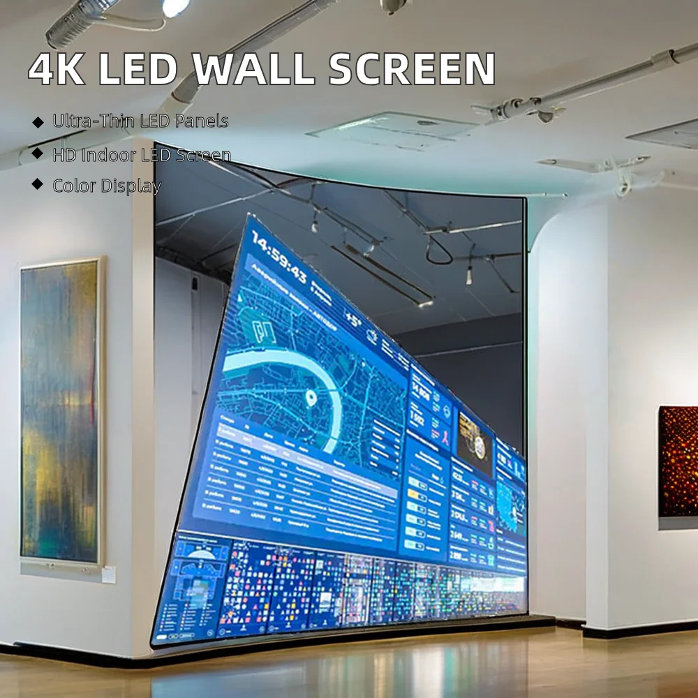 600*337.5mm COB Mini 4K Indoor Micro Thin LED Video Wall Display Screen P0.9 P1.2 P1.5 Elevator Use 1.5mm Pixel Pitch SDK