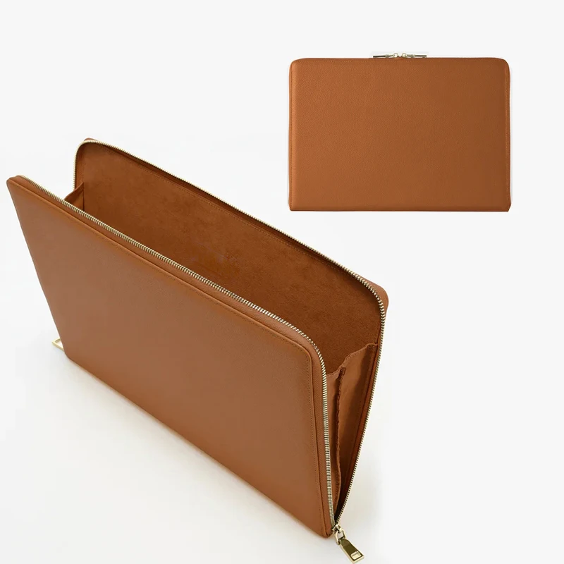 Luxury customize 13 15 14 inch sleeve women cowhide laptop cases cover  personalised real genuine leather laptop bag for man