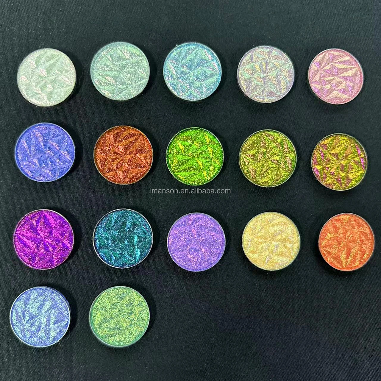 No Logo Chameleon Duochrome Multichrome Eyeshadow Shimmer Cream Pressed Powder Pearl Highlighter Single Palette Cosmetics