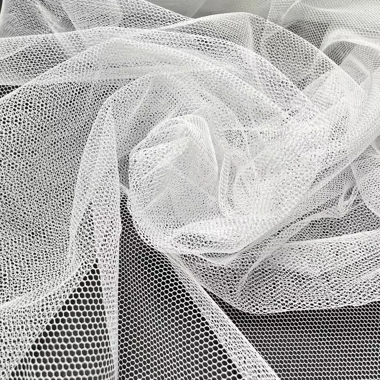 Durable Super light cool white polyester mesh netting fabric