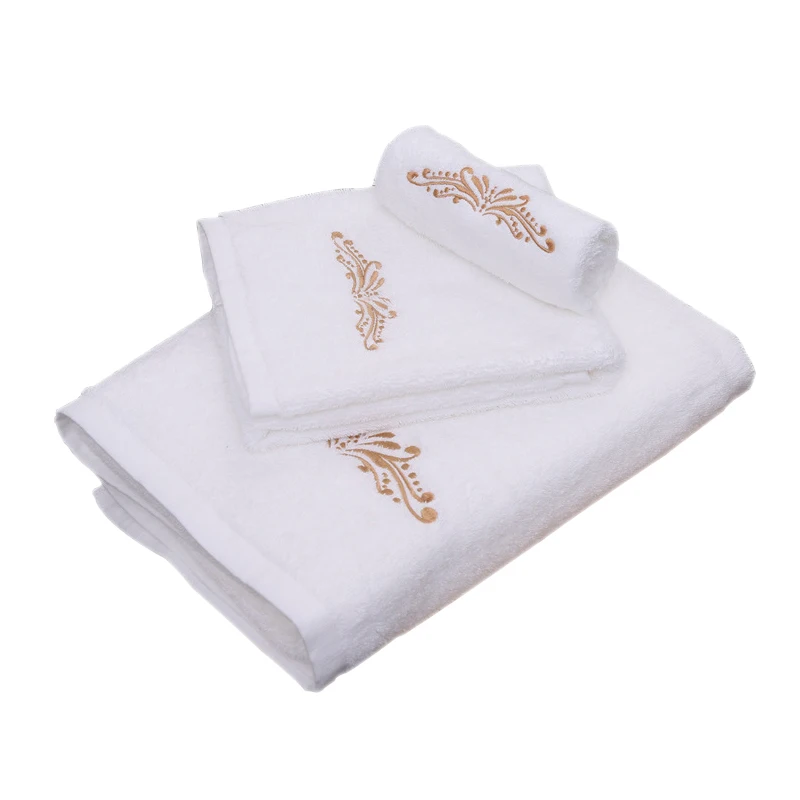 Wholesale 600 gsm Premium Quality 100% Cotton Bath Towel Set plain White Hotel Spa Towels