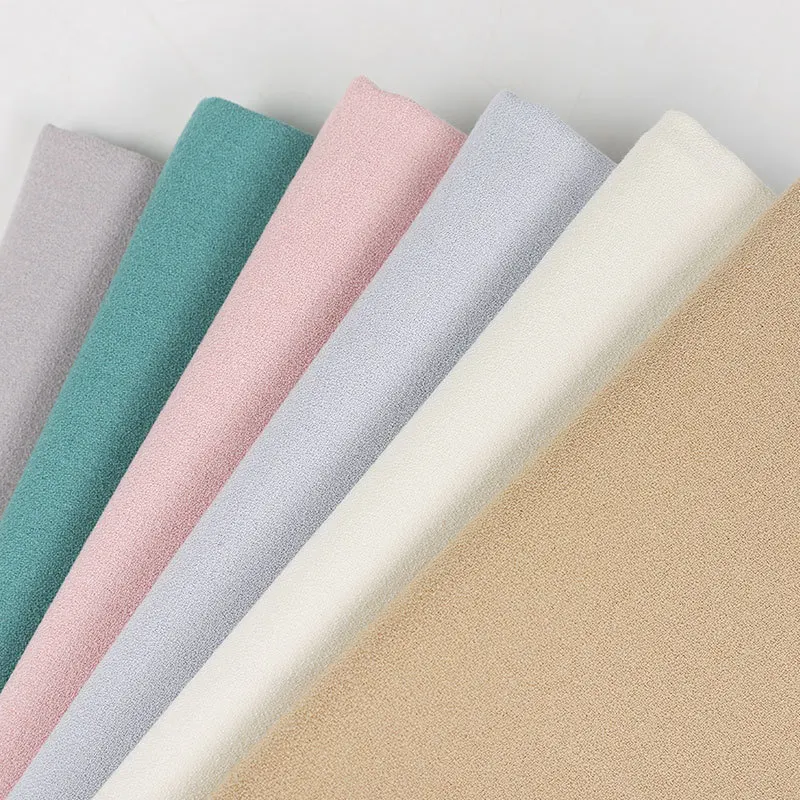 Solid Color 63% Polyester 32% Viscose 5% Spandex TR  Moss Creoe Suiting Fabric Rayon Plain Fabric