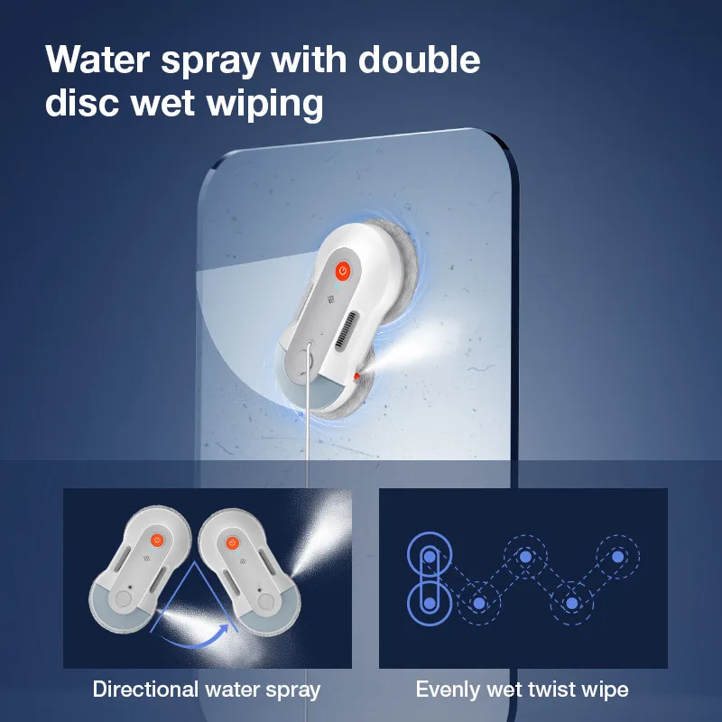 Household Electric Automatic Moving Cleaner Remote Control Water Spray Intelligent Robot Window Cleaning With APP Control