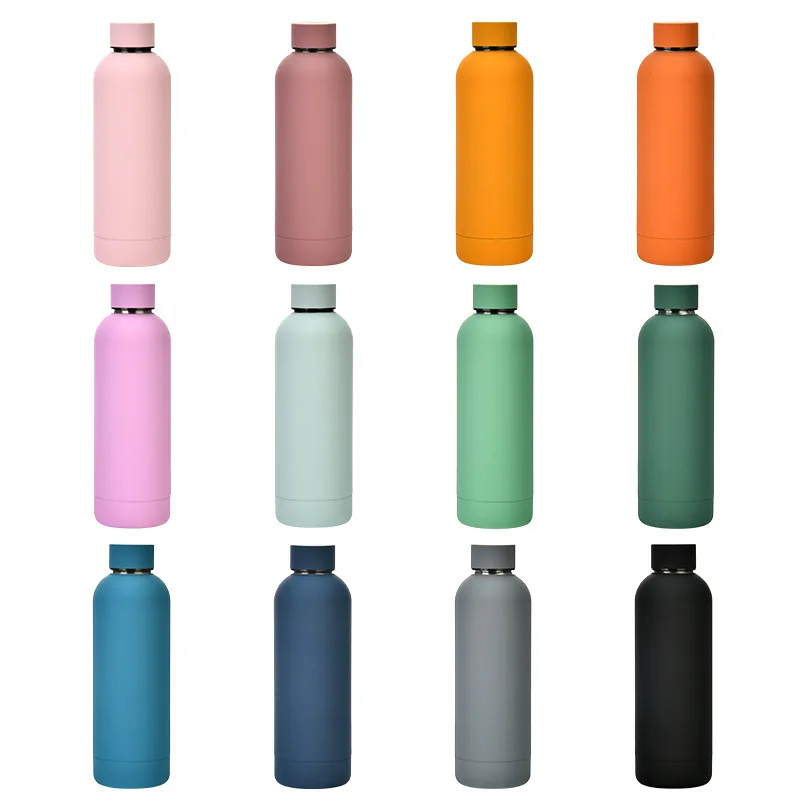 GV036 Colorful Painting Matte Finished Stainless Steel Double Walled Drinking Portable Water Bottle